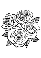 Vorschau - Mal- und Bastelvorlagen - Rosenstrauss Ausmalbilder Rosen Fensterbilder Mandala Bild ausmalen - Seite 3