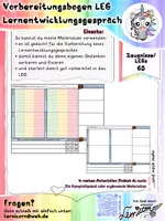 Vorschau - Lehrpläne/Lehrermaterial - Lernentwicklungsgespräch Vorbereitungsbogen LEG - Deckblatt