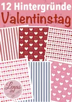 Vorschau - Mal- und Bastelvorlagen - 12 Hintergründe - Valentinstag - Deckblatt