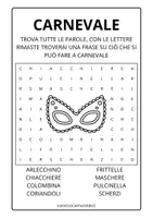anteprima - Giochi - CRUCIPUZZLE GIOCO TROVA LE PAROLE CARNEVALE con soluzione - Pagina di copertina
