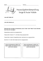 Vorschau - Arbeitsblätter - kurze und lange Vokale - Seite 1