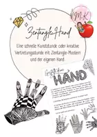 Vorschau - Arbeitsblätter - schnelle Stunde - Zentangle Hand - Deckblatt