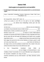 Vorschau - Arbeitsblätter - Hannes fehlt - Inhaltsangabe und Lückentext zur Kurzgeschichte von Ursula Wölfel - Seite 2