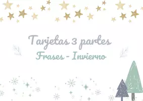 Vista previa - Refuerzo / NEE / Materiales de apoyo - INVIERNO. Tarjetas 3 partes. Montessori. Frases - página 1