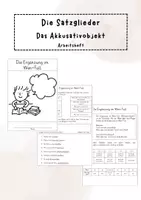 Vorschau - Arbeitsblätter - Die Satzglieder: Das Akkusativobjektiv (Arbeitsheft) - Deckblatt