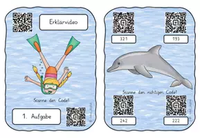 Vorschau - Stundenentwürfe - Materialpaket QR-Code-Rechenspuren - Meer - schriftliche Addition / Subtraktion - Seite 3