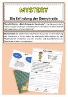 Vorschau - Arbeitsblätter - Mystery: Die Erfindung der Demokratie - editierbar - Deckblatt
