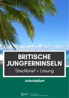 Vorschau - Arbeitsblätter - Britische Jungferninseln Steckbrief - Deckblatt