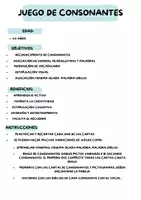 Vista previa - Tarjetas / Manipulativos - JUEGO DE CONSONANTES - página 1