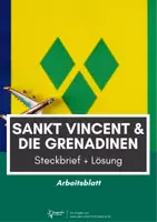 Vorschau - Arbeitsblätter - Sankt Vincent und die Grenadinen Steckbrief mit Lösung - Deckblatt