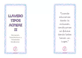 Vista previa - Tarjetas / Manipulativos - LLAVERO SOBRE TIPOS DE ACNEAE II - página 1