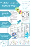 Vorschau - Arbeitsblätter - Vocabulary booster exercises: The world of work - Deckblatt