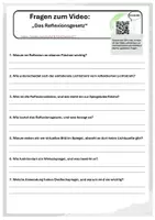 Vorschau - Arbeitsblätter - Fragen zum Video: DAS REFLEXIONSGESETZ - Deckblatt