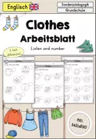 Vorschau - Arbeitsblätter - Clothes Kleidung Kleidungsstücke Arbeitsblatt differenziert - Englisch - Deckblatt