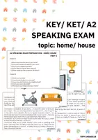 Vista previa - Evaluación - Key/ KET/ A2 Full Speaking Exam - Home/ house - Portada