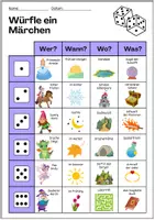 Vorschau - Arbeitsblätter - Märchen würfeln und schreiben (WÜRFELGESCHICHTE DEUTSCH) - Seite 1