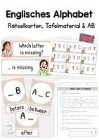 Vorschau - Arbeitsblätter - Englisches Alphabet - "Which letter is missing?" - Rätselkarten, Tafelmaterial und Arbeitsblatt - Deckblatt