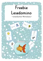 Vorschau - Stationenlernen - Freebie - Lesedomino mit vereinfachter Wortschatz - Deckblatt