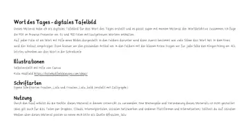 Vorschau - Präsentationen/Tafelbilder - Wort des Tages - digitales Tafelbild - Seite 1