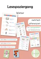Vorschau - Arbeitsblätter - Lesespaziergang/ Hörspaziergang - Winter (differenziert) - Deckblatt