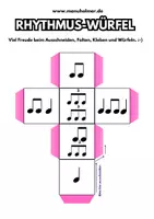 Vorschau - Mal- und Bastelvorlagen - Bastle Deinen eigenen Rhythmuswürfel (+ leere Vorlage) - Seite 1