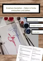 Vorschau - Bildkarten - Kreatives Gestalten – Fäden in Farbe eintauchen und ziehen - Deckblatt