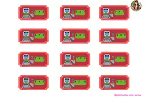 Vista previa - Tarjetas / Manipulativos - 🚂BINGO “ESTACIÓN DE TREN” TABLAS DE MULTIPLICAR🎟️ - página 3