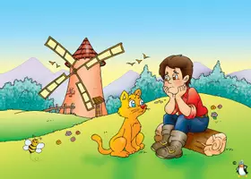 Vorschau - Arbeitsblätter - Der gestiefelte Kater/Kamishibai/Erzähltheater/Fabel/Tafelbilder - Deckblatt