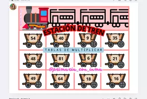 Vista previa - Tarjetas / Manipulativos - 🚂BINGO “ESTACIÓN DE TREN” TABLAS DE MULTIPLICAR🎟️ - Portada