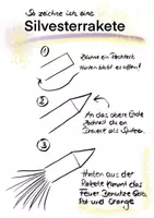 Vorschau - Mal- und Bastelvorlagen - Silvester: Feuerwerk und Raketen zeichnen - Seite 1