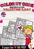 Vorschau - Arbeitsblätter - Color by code - Multiplication (Valentine's Day) - Deckblatt