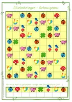 Vorschau - Spiele - #silvesterknaller23 Glücksbringer "Schau genau" - Konzentrationsspiel - Seite 1
