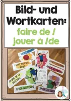 Vorschau - Bildkarten - Bild-und Wortkarten: Activités- faire de/ jouer à/de... - Deckblatt