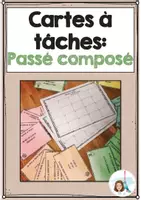 Vorschau - Arbeitsblätter - 40 Cartes à tâches: Passé composé (Task cards) - Deckblatt