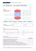 Vorschau - Arbeitsblätter - Zylinder - ein erster Überblick - Seite 1
