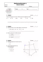 Vorschau - Test - Klassenarbeit Ganze Zahlen (Kl. 6/7) - Deckblatt