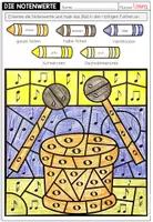 Vorschau - Arbeitsblätter - NOTEN- & PAUSENWERTE (Malen nach Noten/Pausen) - 2 Arbeitsblätter - Seite 3