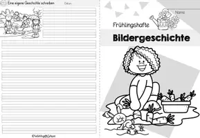 Vorschau - Stationenlernen - Frühling Bildergeschichte | Geschichten Schreiben | Deutsch Klasse 1-4 - Seite 1