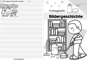 Vorschau - Stationenlernen - Bildergeschichte Frühling | Geschichten schreiben - Seite 1