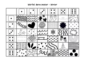 Vorschau - Mal- und Bastelvorlagen - Würfel und Male - Winterliche Kreativität - Seite 1