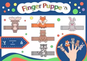 Vorschau - Mal- und Bastelvorlagen - 40 Fingerpuppen/Basteln/Schneiden&Kleben/Arbeitsblätter - Deckblatt