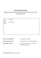 Vorschau - Stundenentwürfe - Unterrichtsbesuch Säulendiagramm Klasse 2 - Deckblatt