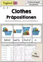 Vorschau - Arbeitsblätter - Clothes Kleidung Präpositionen prepositions Bildkarten Arbeitsblätter - Englisch - Deckblatt