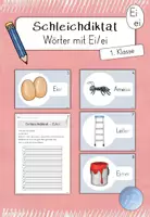 Vorschau - Arbeitsblätter - Schleichdiktat - Wörter mit Ei/ei (1.Klasse) - Deckblatt