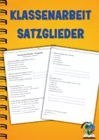 Vorschau - Klassenarbeiten - Klassenarbeit Deutsch Klasse 4 - Satzglieder bestimmen - Deckblatt