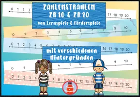 Vorschau - Fördermaterial/Inklusion - Zahlenstrahlen ZR 10 und ZR 20 zur Addition & Subtraktion - Deckblatt