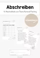 Vorschau - Arbeitsblätter - Abschreiben Thema Karneval/Fasching - Materialpaket - Seite 1