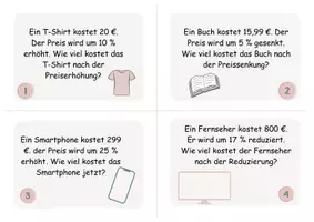 Vorschau - Merkblätter - Prozentrechnung und Übungsaufgaben - Seite 1