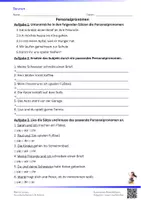 Vorschau - Arbeitsblätter - Thema: PERSONALPRONOMEN - 4.Klasse - Deckblatt