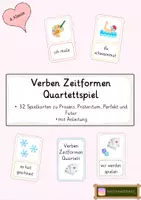 Vorschau - Spiele - Verben Zeitformen Quartett - Deckblatt